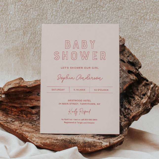 Invitación LOLA Chica moderno Baby Shower (Subido por el creador)