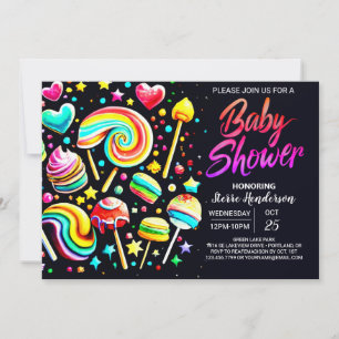 Invitación Lollipop Wonderland Colorful Baby Shower