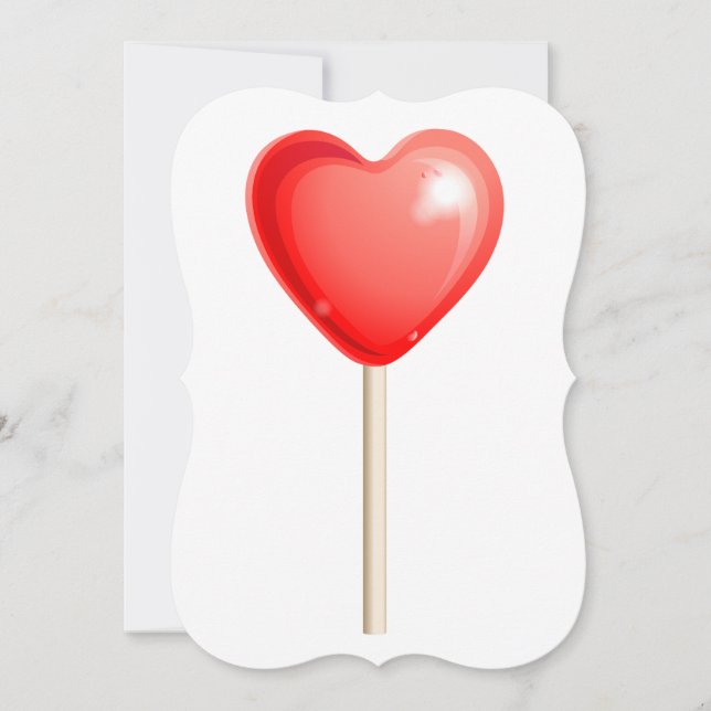 Invitación lollitazona con forma de corazón (Anverso)