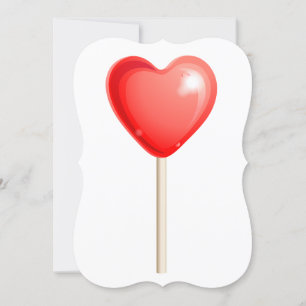 Invitación lollitazona con forma de corazón