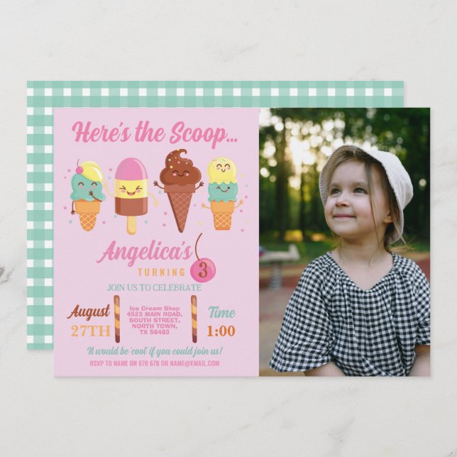 Invitación Lolly Chicas Lindas Tienda de Cucharada (Anverso / Reverso)