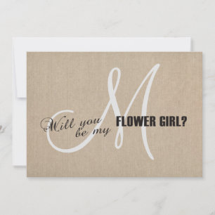Invitación Lona de Lino Rústico para Boda Sé Mi Niña de las F