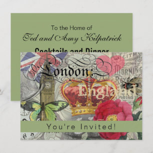 Invitación Londres Inglaterra Viaje Viaje Arte Viejo Europa