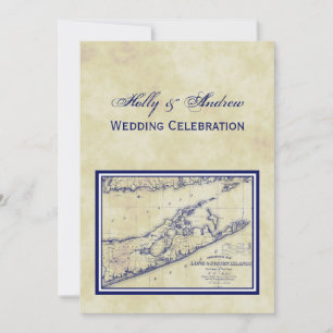 Invitación Long Island El Mapa Hamptons Molesto Boda VC