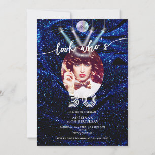 Invitación Look Who's 30 Modern Disco Retro Photo Birthday