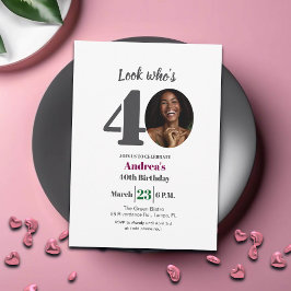 Invitación Look who's 40! Birthday Party Photo