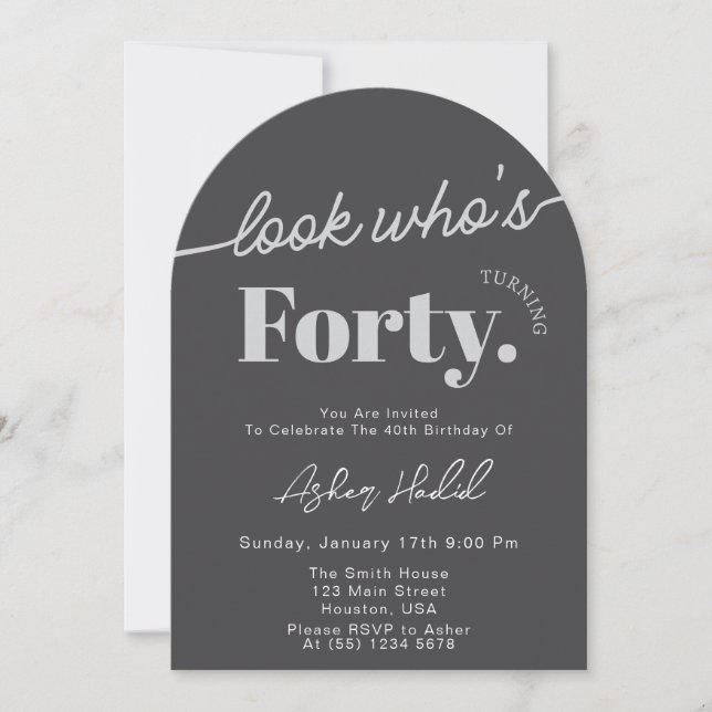 Invitación Look Who's 40 Modern Simple 40th Birthday Photo (Anverso)