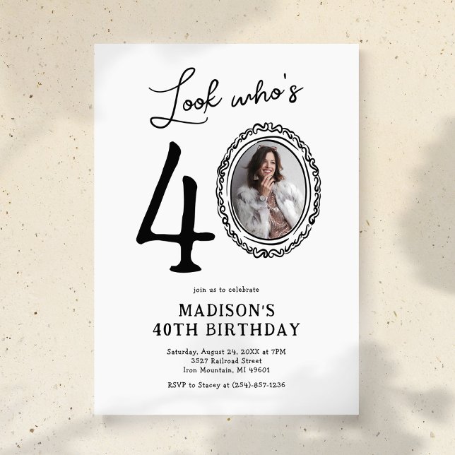 Invitación Look Who's 40 Photo Adult Birthday (Subido por el creador)