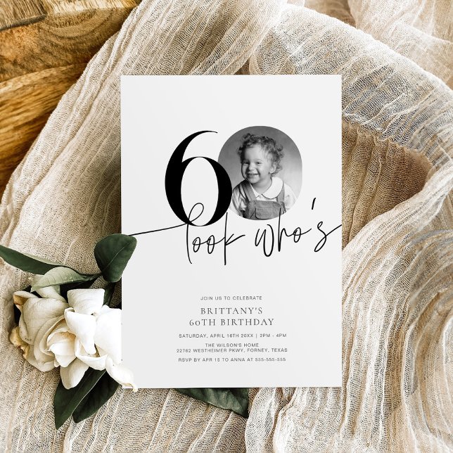 Invitación Look Who's 60 Funny Photo Simple 60th Birthday (Subido por el creador)