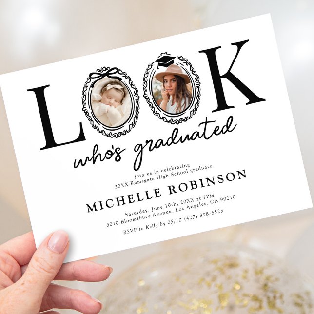 Invitación Look Whos Graduated Photo Graduation Party (Subido por el creador)