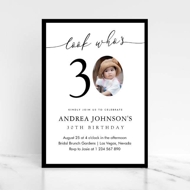 Invitación Look Who's Thirty 30th Birthday Childhood Photo (Subido por el creador)