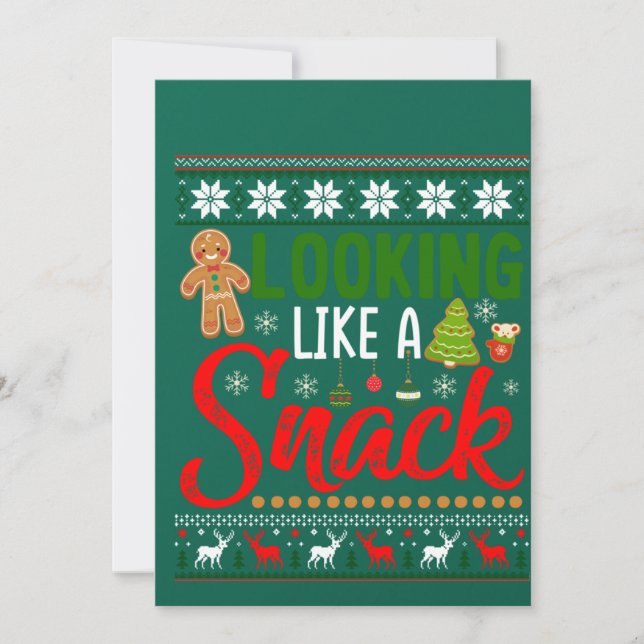 Invitación Looking Like A Snack Funny Christmas Cookie Ugly (Anverso)