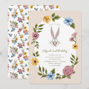 Invitación LOONEY TUNES™   BUGS BUNNY™ Cumpleaños Floral