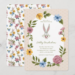 Invitación LOONEY TUNES™   BUGS BUNNY™ Floral Baby Shower