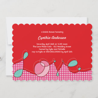 Invitación Loopy LOVE Plaids Craft Moda Bridal Shower Fiesta