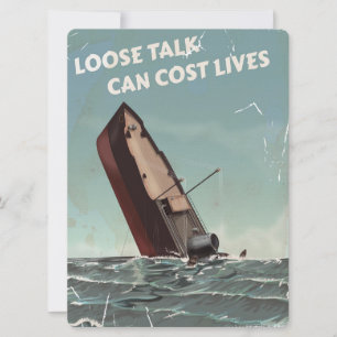 Invitación Loose Talk Cost Vive como Poster de la Segunda Gue