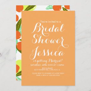 Invitación Loquat Fruit Pattern Brit Shower Peach