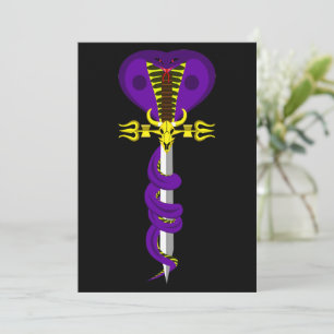 Invitación Lord Shivas Trishul Espada Y Serpiente  