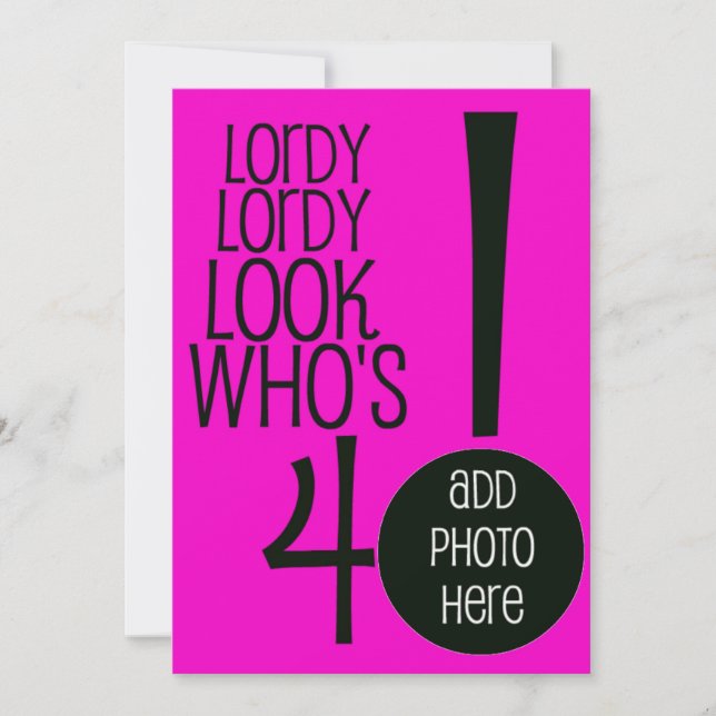 Invitación ¡Lordy Look Who's Cuarenta! (Anverso)