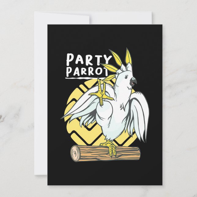 Invitación Loro de Fiesta Pájaro (Anverso)