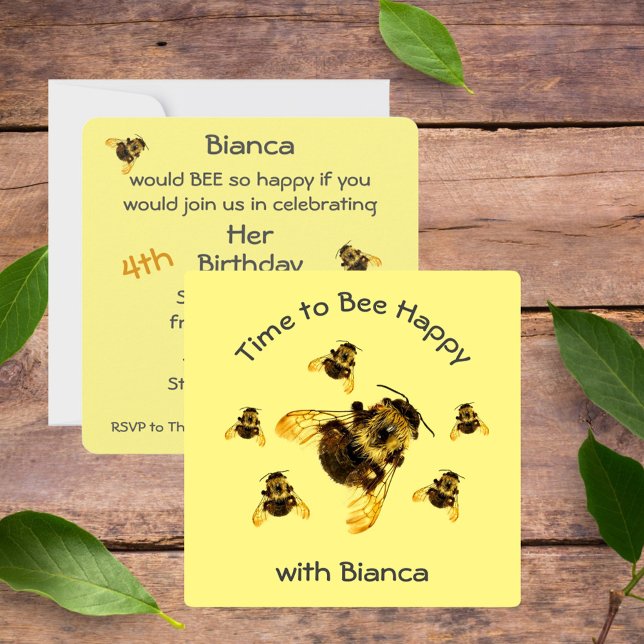Invitación Los abejorros amarillos son tiempo de ser un feliz (Subido por el creador)