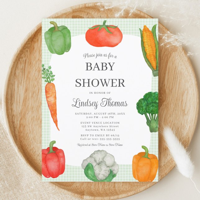 Invitación Los agricultores comercializan Baby Shower verde (Subido por el creador)