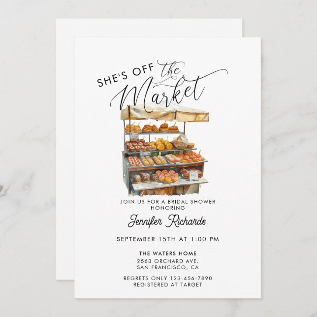 Invitación Los agricultores comercializan ducha de novias ret (Anverso / Reverso)