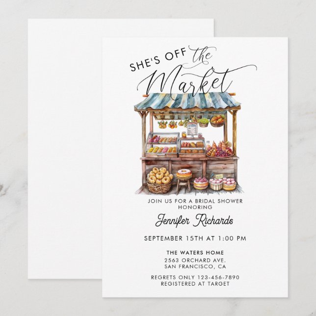 Invitación Los agricultores comercializan ducha de novias ret (Anverso / Reverso)