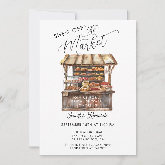 Invitación Los agricultores comercializan ducha de novias ret (Anverso)