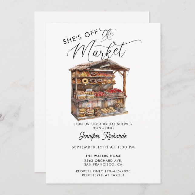 Invitación Los agricultores comercializan ducha de novias ret (Anverso / Reverso)