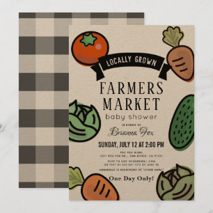 Invitación Los agricultores comercializan Kraft Paper Baby Sh