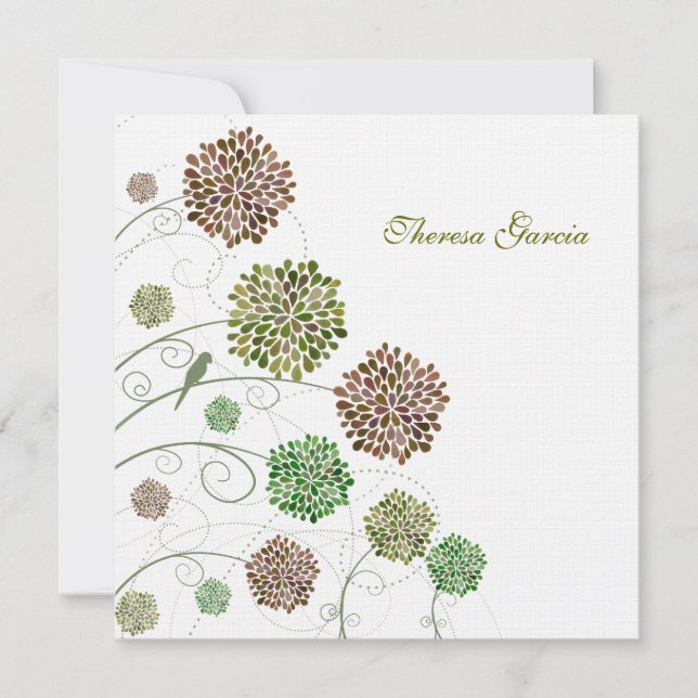 Invitación Los aguilones nupciales del verde de la ducha (Anverso)