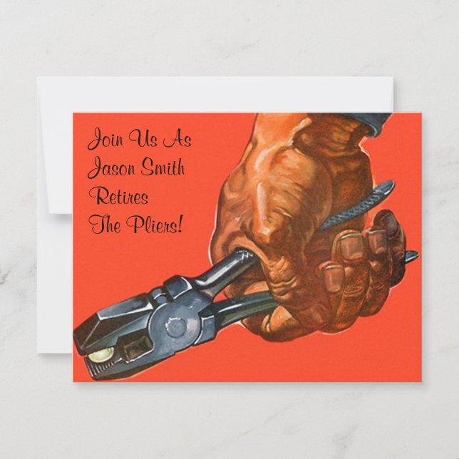 Invitación Los alicates masculinos de la mano retiran la (Anverso)
