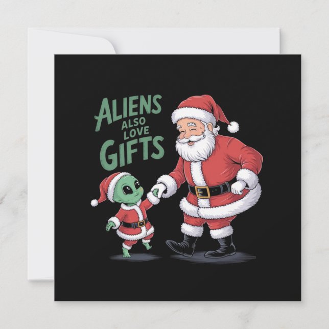 Invitación Los Alienígenas también aman los regalos que toman (Anverso)