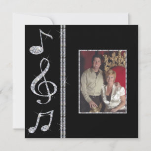 Invitación Los Amantes De La Música Entusiasman Al Boda Negro