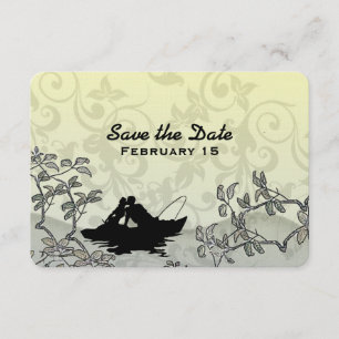 Invitación Los amantes de la pesca de vintage el amarillo azu