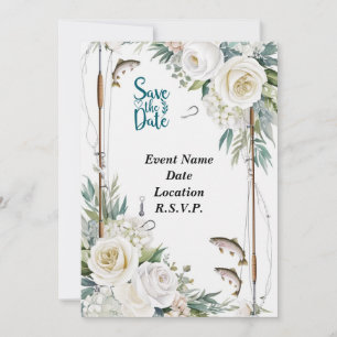 Invitación Los amantes de la pesca temática salvan la fecha