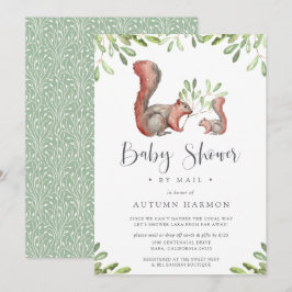 Invitación Los amigos de Woodland Red Squirrel Baby Shower po