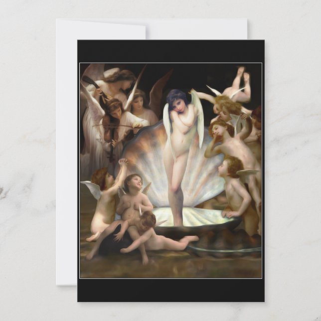 Invitación Los ángeles de Bouguereau rodean a Cupido (Anverso)