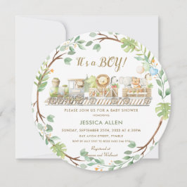 Invitación Los animales de la jungla cuta entrenan el Baby Sh