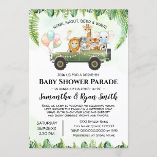 Invitación Los animales Safari manejan por Baby Shower Jungla