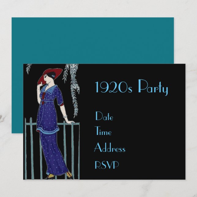 Invitación Los años 20 con un fiesta de disfraces de Gatsby (Anverso / Reverso)