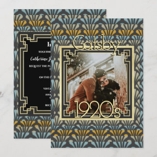 Invitación Los años 20 se alargan de la moda Gatsby.
