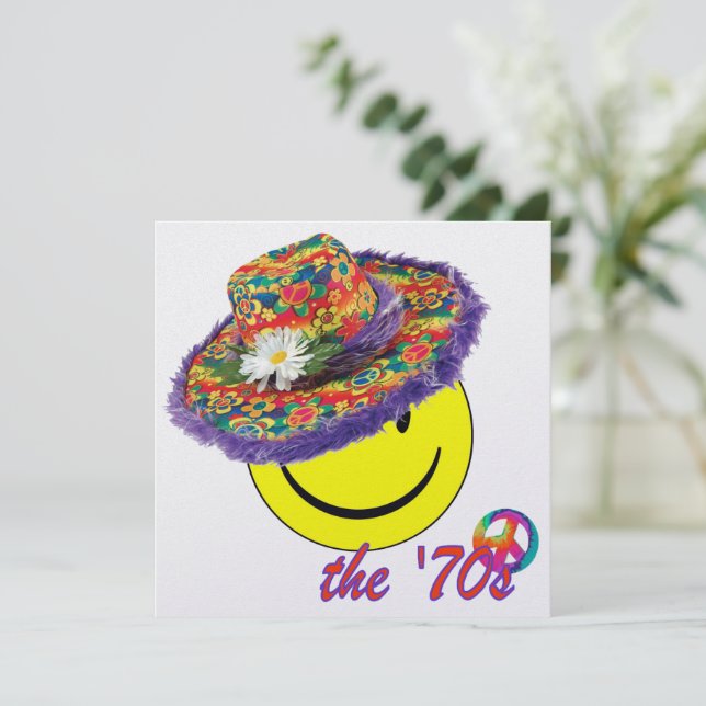 Invitación Los años 70 (Anverso de pie)