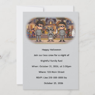 Invitación Los Bandidos Mapaches de Halloween