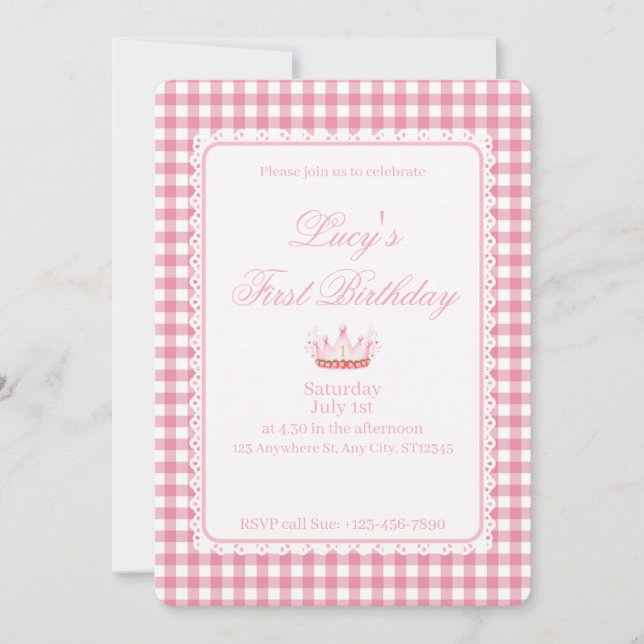 Invitación ¡Los bebés son el primer cumpleaños de Coquette! (Anverso)