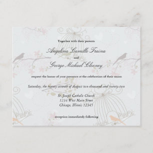 Invitación Los Birdcages de moda y el casarse de las flores