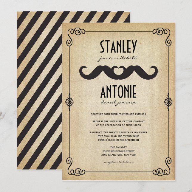Invitación Los bistaches aman el papel pintado Boda gay (Anverso / Reverso)