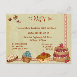 Invitación Los caramelos y el fiesta dulce de las