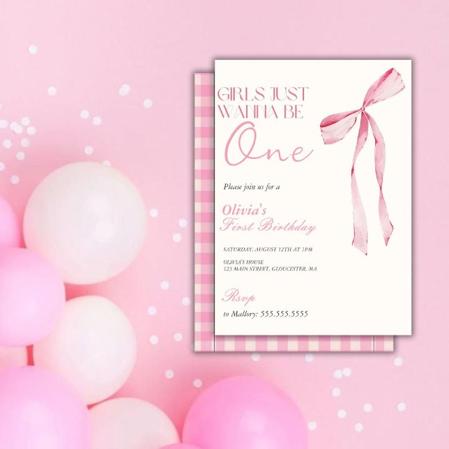 Invitación Los Chicas de Bow Rosado Solo Quieren Ser Un Prime (Subido por el creador)